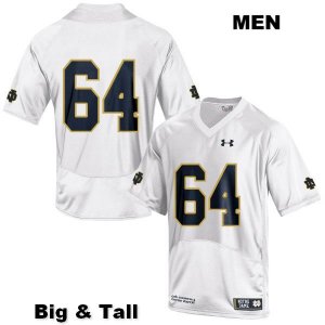 Notre Dame Fighting Irish Men's Max Siegel #64 White Under Armour No Name Authentic Stitched Big & Tall College NCAA Football Jersey OAN2099MS